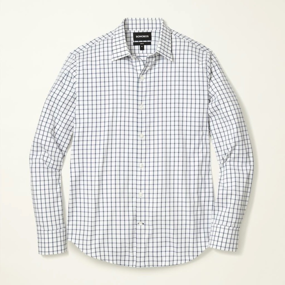 Bonobos Mens Slim Fit Button-Down Tech Dress Shirt Blue XXL Long Sleeve NWT - Picture 2 of 9